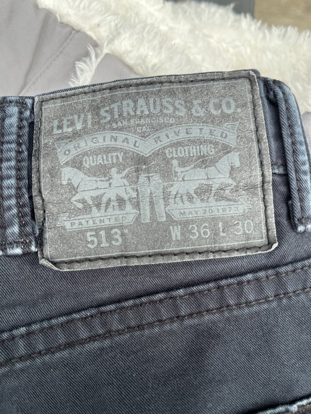 Levi's 513 Slim Straight fit in a faded black color.